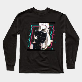 Anime Girl Glitch Aesthetic Long Sleeve T-Shirt